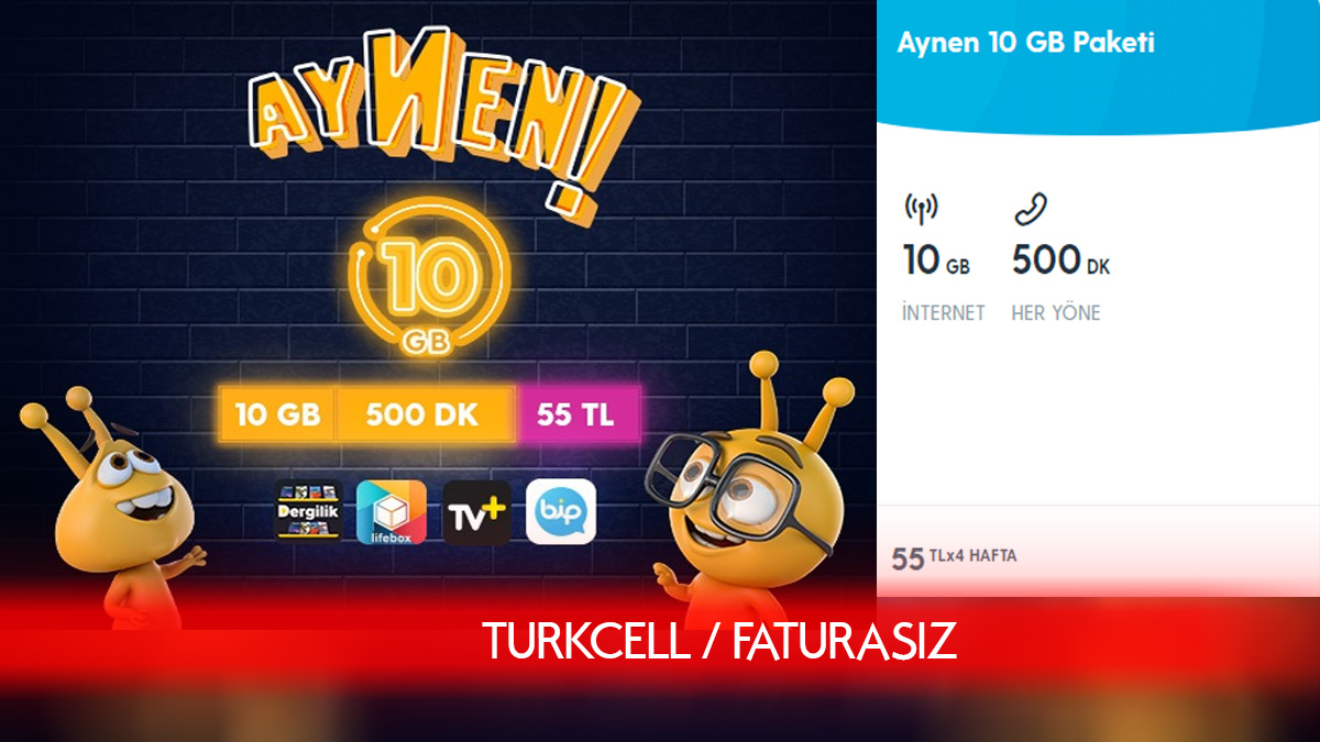 Turkcell Aynen 10 GB paketi