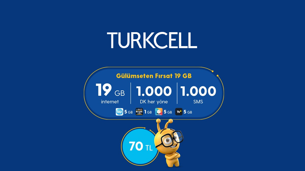 Turkcell Gülümseten Fırsat 19 GB Paketi
