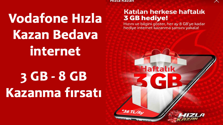 Vodafone Hızla Kazan Bedava internet